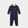 Polo Ralph Lauren Babies' Organic Cotton Polo Coverall In Refined Navy