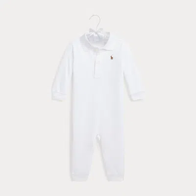 Polo Ralph Lauren Babies' Organic Cotton Polo Coverall In White