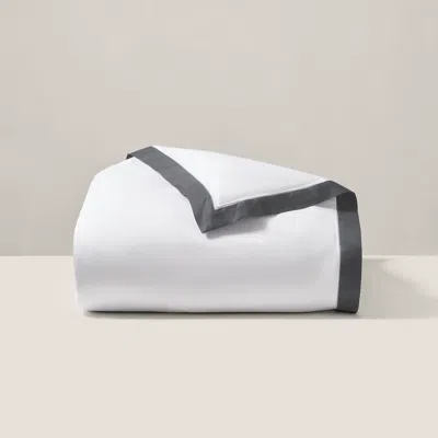 Ralph Lauren Organic Cotton Sateen Border Duvet Cover In True Graphite