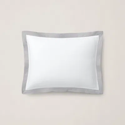 Ralph Lauren Organic Cotton Sateen Border Pillow In True Platinum In Gray