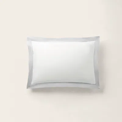 Ralph Lauren Organic Cotton Sateen Border Sham In True Platinum In Silver