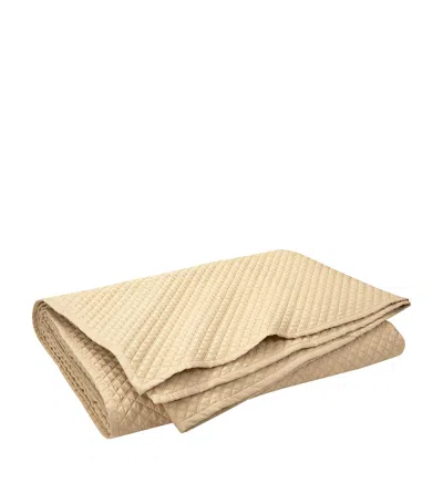 Ralph Lauren Organic Cotton Sateen Quilted Bed Cover In Yellow