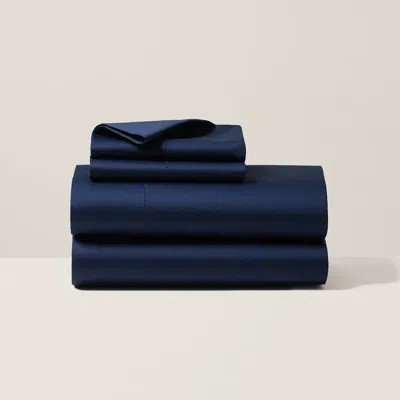 Ralph Lauren Organic Cotton Sateen Sheeting In Polo Navy In Blue