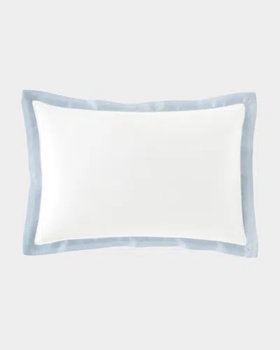 Ralph Lauren Organic Sateen Border Decorative Pillow, 12" X 16" In Blue