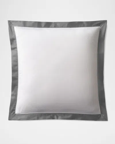 Ralph Lauren Organic Sateen Border European Sham In Gray