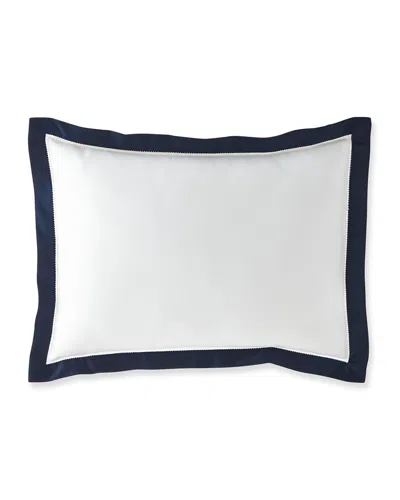 Ralph Lauren Organic Sateen Border Pillow In Blue