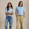 Ralph Lauren Original Fit Mesh Polo Shirt In Blue