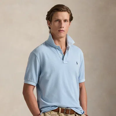 Ralph Lauren Original Fit Mesh Polo Shirt In Blue