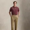 Ralph Lauren Original Fit Mesh Polo Shirt In Red Wine