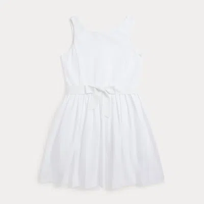 Ralph Lauren Kids' Ottoman-ribbed Cotton Dress In White