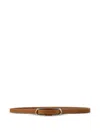 Ralph Lauren Oval-buckle Leather Belt In Brown