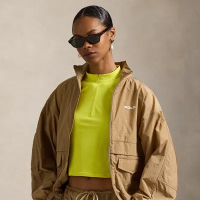 Ralph Lauren Overlay Windbreaker In Brown