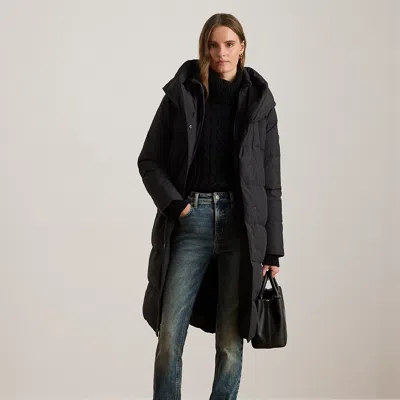 Ralph Lauren Oversize-collar Quilted Down Coat In Black
