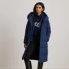 Ralph Lauren Oversize-collar Quilted Down Coat In Blue