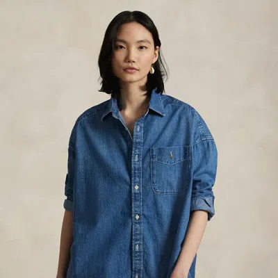Ralph Lauren Oversize Denim Shirt In Blue