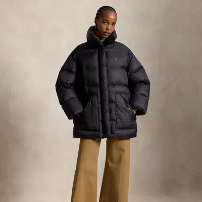 Polo Ralph Lauren Oversize Down Puffer Jacket In Polo Black In Blue