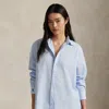 Ralph Lauren Oversize Fit Cotton Shirt In Blue