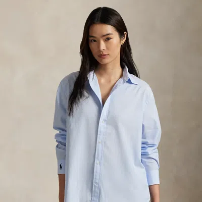 Ralph Lauren Oversize Fit Cotton Shirt In Blue