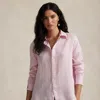 Ralph Lauren Oversize Fit Linen Shirt In Bath Pink