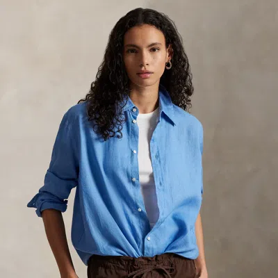 Polo Ralph Lauren Oversize Fit Linen Shirt In Blue