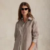 Ralph Lauren Oversize Fit Striped Cotton-linen Shirt In Multi