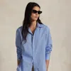 Ralph Lauren Oversize Fit Striped Cotton Shirt In Blue