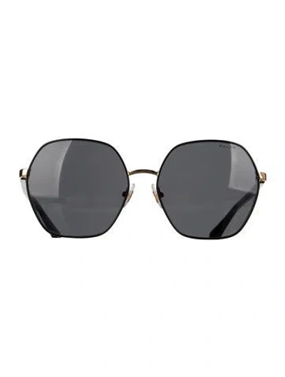 Pre-owned Ralph Lauren Oversize Mirrored Sunglasses In Black