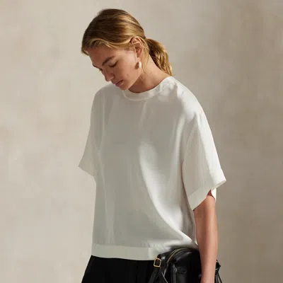 Ralph Lauren Oversize Satin Tee In White