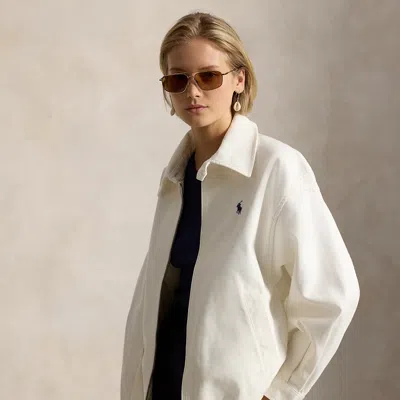 Polo Ralph Lauren Oversized Cotton Windbreaker In Trophy Cream In Multi
