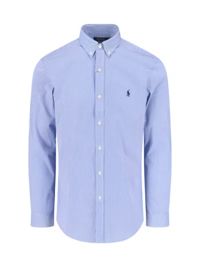 Ralph Lauren Oxford Logo Shirt In Blue