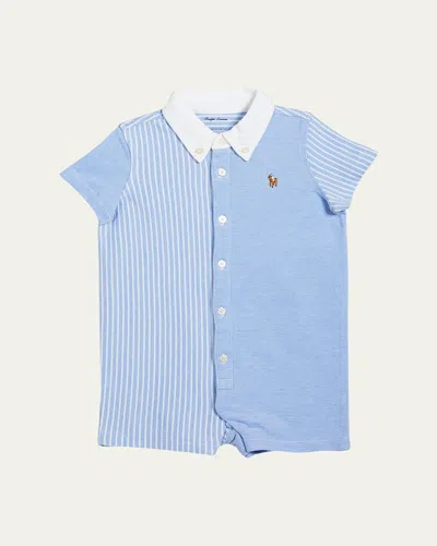 Ralph Lauren Kids' Oxford Mesh Fun One-piece Shortalls In Blue