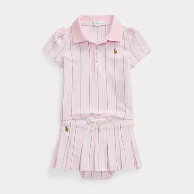 Ralph Lauren Babies'  Oxford Mesh Polo Shirt & Skort Set In Pink