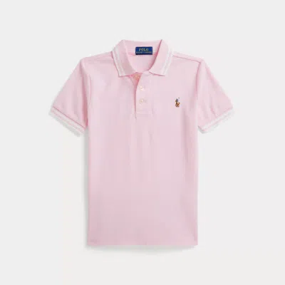 Ralph Lauren Kids' Oxford Mesh Polo Shirt In Carmel Pink