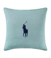 Polo Ralph Lauren Oxford Polo Pony Cushion Cover In Green