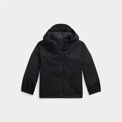 Polo Ralph Lauren Kids' P-layer 1 Water-repellent Hooded Jacket In Black