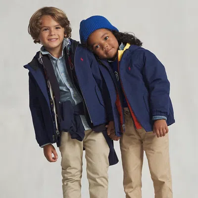 Polo Ralph Lauren Kids' P-layer 1 Water-repellent Hooded Jacket In Blue