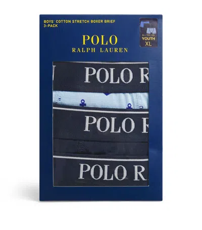 Ralph Lauren Kids' Pack Of 3 Logo Boxers (7-14 Years) In Blue