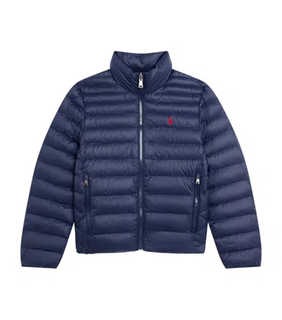Ralph Lauren Kids' Packable Polo Pony Puffer Jacket In Blue