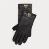 Ralph Lauren Padlock-charm Sheepskin Tech Gloves In Black