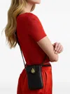Ralph Lauren Padlock Leather Crossbody Bag In Black