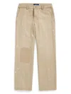 Polo Ralph Lauren Paint-splatter Patchwork Wide-leg Trousers In Neutrals