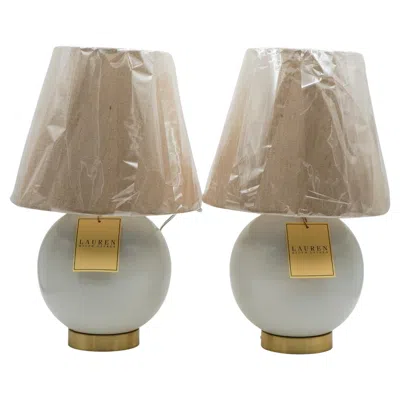 Pre-owned Ralph Lauren Pair Of  Ex Display White Ceramic Table Lamps Including Shades (2/2)