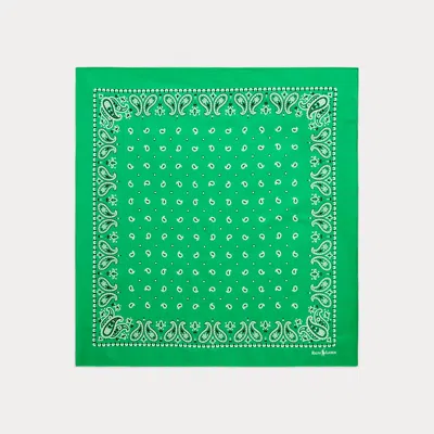 Polo Ralph Lauren Paisley Cotton Bandanna In Tiller Green
