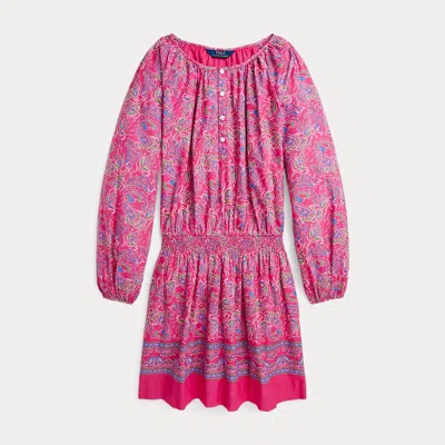 Ralph Lauren Kids' Paisley Cotton Batiste Dress In Pink