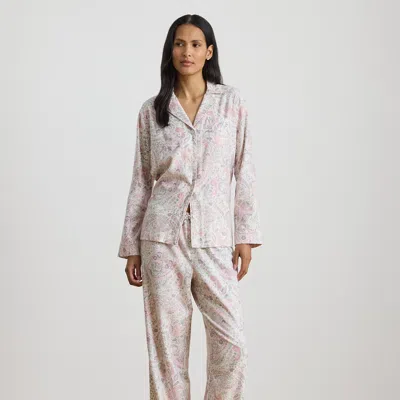 Ralph Lauren Paisley Cotton-blend Twill Sleep Set In Pink