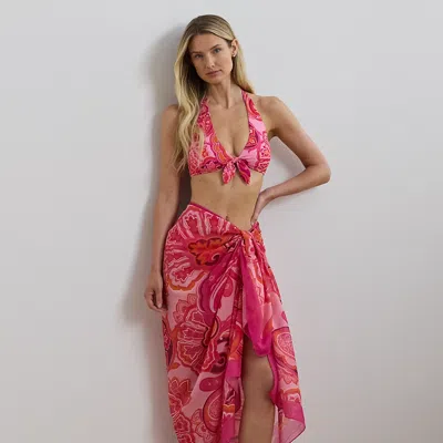 Ralph Lauren Paisley Cotton Voile Wrap Skirt Cover-up