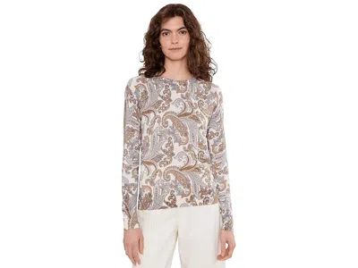 Ralph Lauren Paisley Cotton-modal Sweater Women's Sweater Cream/multicolor: Xs In Neutral