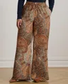 Ralph Lauren Paisley Crepe Wide-leg Pant In Multi