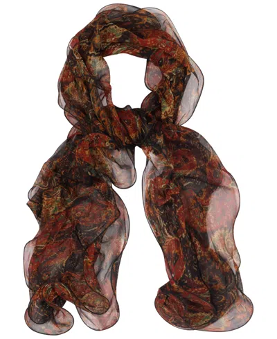Ralph Lauren Paisley Double Ruffle Scarf In Navy,red