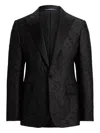Ralph Lauren Mulberry Silk-cotton Paisley Gregory Blazer In Black